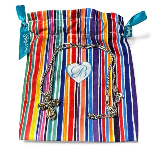 BRIGHTON RETIRED GRACE REVERSIBLE SILVER GOLD CROSS NECKLACE & GENOA EARRINGS - Picture 3 of 11